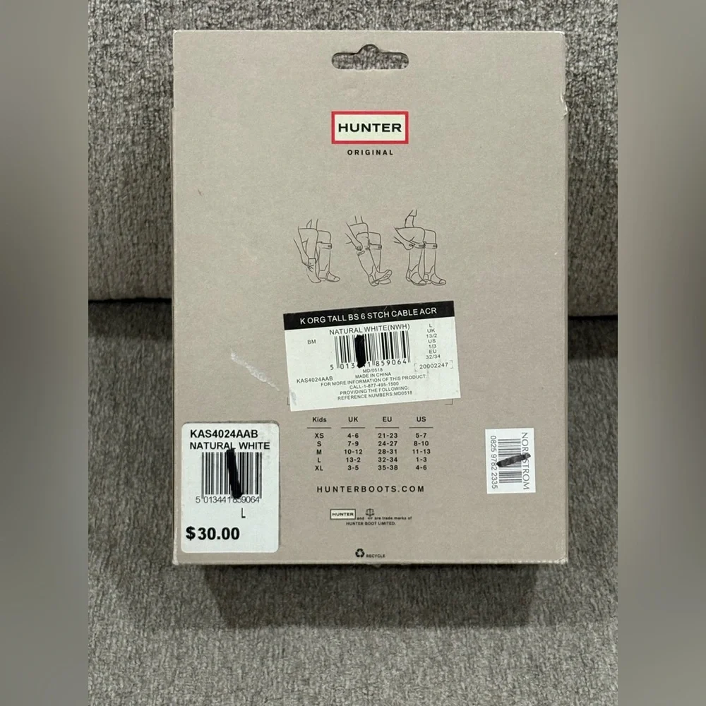 Hunter Kids Cream Boot Socks